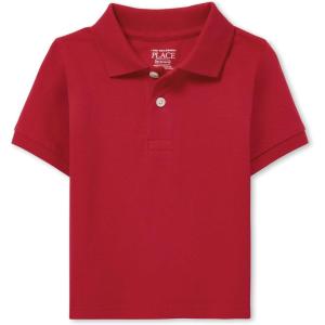 imageThe Childrens Place baby boys Fashion Color Short Sleeve Pique PoloClassic Red Single