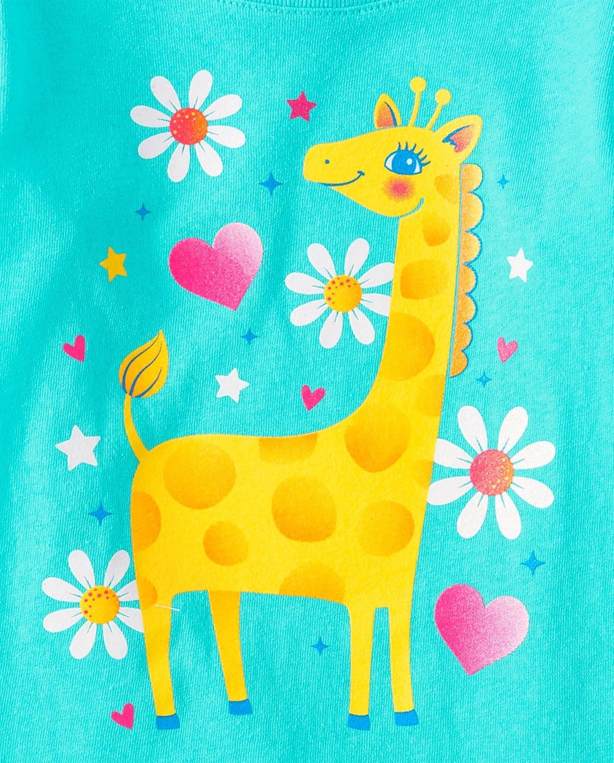 imageThe Childrens Place Toddler Girls Short Sleeve Multi Color Graphic TShirt 3 PackBunnyUnicornGiraffe 3pack