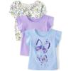 imageThe Childrens Place Baby Girls and Toddler Short Sleeve Everyday Casual Knit ShirtCool Cobalt Flutter 3pack