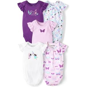 imageThe Childrens Place Baby Girls Short Sleeve Bodysuits MultipackFairy 5pack