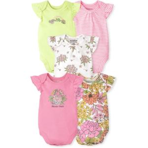 imageThe Childrens Place Baby Girls Short Sleeve Bodysuits MultipackFlower ChildBeautiful 5pack