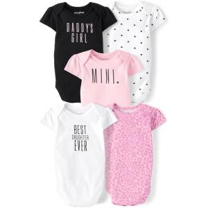 imageThe Childrens Place Baby Girls Short Sleeve Bodysuits MultipackMinis 5pack