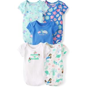 imageThe Childrens Place Baby Girls Short Sleeve Bodysuits MultipackTurtle 5pack