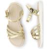 imageThe Childrens Place Girls Flat Sandals with Adjustable Ankle StrapGold Glitter Crisscross