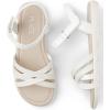 imageThe Childrens Place Girls Flat Sandals with Adjustable Ankle StrapWhite Glitter Crisscross