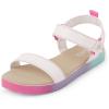 imageThe Childrens Place Girls Flat Sandals with Adjustable Ankle StrapWhite Ombre