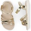 imageThe Childrens Place Girls Baby Toddler Flat Sandals SlipperGold Glitter Crisscross