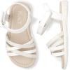 imageThe Childrens Place Girls Baby Toddler Flat Sandals SlipperWhite Glitter Crisscross