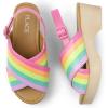 imageThe Childrens Place Girls Open Toe Low Heel Clog SandalsRainbow Multi