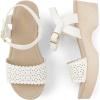 imageThe Childrens Place Girls Open Toe Low Heel Clog SandalsWhite Perforated
