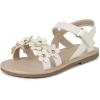 imageThe Childrens Place Girls Baby Toddler Flat Sandals SlipperWhite Crisscross Floral