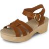imageThe Childrens Place Girls Open Toe Low Heel Clog SandalsTan