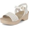 imageThe Childrens Place Girls Open Toe Low Heel Clog SandalsWhite Perforated