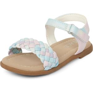 imageThe Childrens Place Girls Baby Toddler Flat Sandals SlipperPastel Multicolor Braid