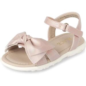 imageThe Childrens Place Girls Baby Toddler Flat Sandals SlipperPink Bow