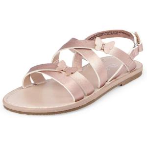imageThe Childrens Place Girls Baby Toddler Flat Sandals SlipperRose Gold Butterfly