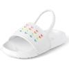 imageThe Childrens Place Girls Baby Toddler Everyday Slide Sandals with BackstrapWhite Multicolor Hearts