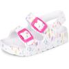 imageThe Childrens Place Girls Baby Toddler Everyday Slide Sandals with BackstrapWhite Paint Splatter