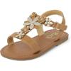 imageThe Childrens Place Baby Girls and Toddler TStrap Sandals with Adjustable Ankle StrapTan Flower