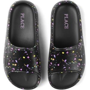 imageThe ChildrenS Place Boys Sporty SlidesBlack Paint Splatter