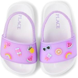 imageThe Childrens Place Girls Baby Toddler Everyday Slide Sandals with BackstrapLilac Icons