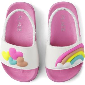 imageThe Childrens Place Girls Baby Toddler Everyday Slide Sandals with BackstrapRainbow Wave