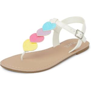 imageThe Childrens PlaceGirls TStrap SandalsWhite HeartsBig Kid1