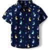imageThe Childrens PlaceBaby Boysand Toddler Poplin Short Sleeve Button Down ShirtTidal Bunny12 Months18 Months