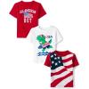 imageThe Childrens Place Baby and Toddler Boys All Holidays Short Sleeve Graphic TShirts MultipackAllamerican 3pack