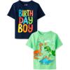 imageThe Childrens Place Baby and Toddler Boys Dino Short Sleeve Graphic TShirts MultipackBirthday BoyDino Volcano 2pack