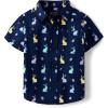 imageThe Childrens PlaceBaby Boysand Toddler Poplin Short Sleeve Button Down ShirtTidal Bunny12 Months18 Months