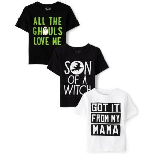 imageThe Childrens Place Baby and Toddler Boys All Holidays Short Sleeve Graphic TShirts MultipackGhoul LoveWitch Sonfrom Mama 3pack