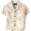 imageThe Childrens Place Baby Boys Short Sleeve Button Down ShirtIrish Cream Safari