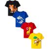 imageThe Childrens Place Baby and Toddler Boys Animal Short Sleeve Graphic TShirts MultipackTigerMonkeyGiraffeSharks 4pack
