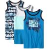 imageThe Childrens Place Boys Assorted Sleeveless Tank TopsChill Vibe 3pack