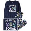 imageThe Childrens Place Easter Family Matching Snug Fit Cotton PajamasNavy Egg Hunting Squad