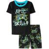 imageThe Childrens Place Boys 100 Cotton Short Sleeve Top and Pants2 Piece Pajama SetGamer Epic Skills