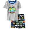 imageThe Childrens Place Boys 100 Cotton Sleeve Top and Shorts2 Piece Pajama SetDo Not Disturb Gamer