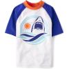 imageThe Childrens Place Boys Short Sleeve Rash GuardWhite Shark