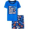 imageThe Childrens Place Boys Sleeve Top and Shorts Snug Fit 100 Cotton 2 Piece Pajama SetPixel Gaming