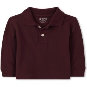 imageThe Childrens Place Baby Boys and Toddler Long Sleeve Pique Polo Redwood Single 69 Months