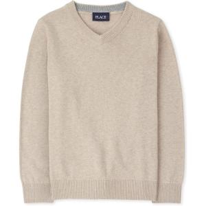 imageThe Childrens Place Boys Long Sleeve VNeck Pullover SweaterHT Straw