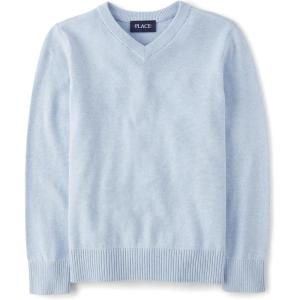 imageThe Childrens Place Boys Long Sleeve VNeck Pullover SweaterWhirlwind Blue