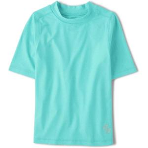 imageThe Childrens Place Boys Short Sleeve Rash GuardBlue Aegean Sea