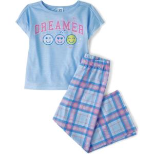 imageThe Childrens Place Girls Sleeve Top and Shorts2 Piece Pajama SetDreamer
