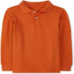 imageThe Childrens Place boys Long Sleeve Pique PoloFlame Single