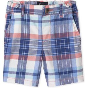 imageThe Childrens Place Baby Boys Chino ShortsBlueOrange Plaid