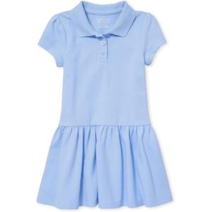 imageThe Childrens Place Baby Girls and Toddler Short Sleeve Pique Polo Dress Drop WaistBlue