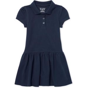imageThe Childrens Place Baby Girls and Toddler Short Sleeve Pique Polo Dress Drop WaistTidal Single