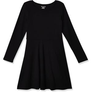 imageThe Childrens Place Girls and Toddler Solid Long Sleeve Skater DressBlack Single